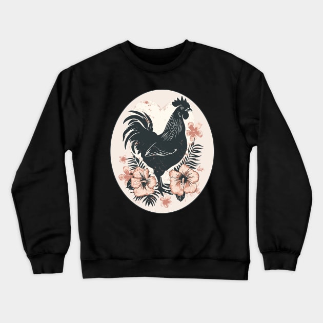 Cute Cottagecore  Chicken Mama Hen Farm Garden Adore Flower Chickens Crewneck Sweatshirt by RetroZin